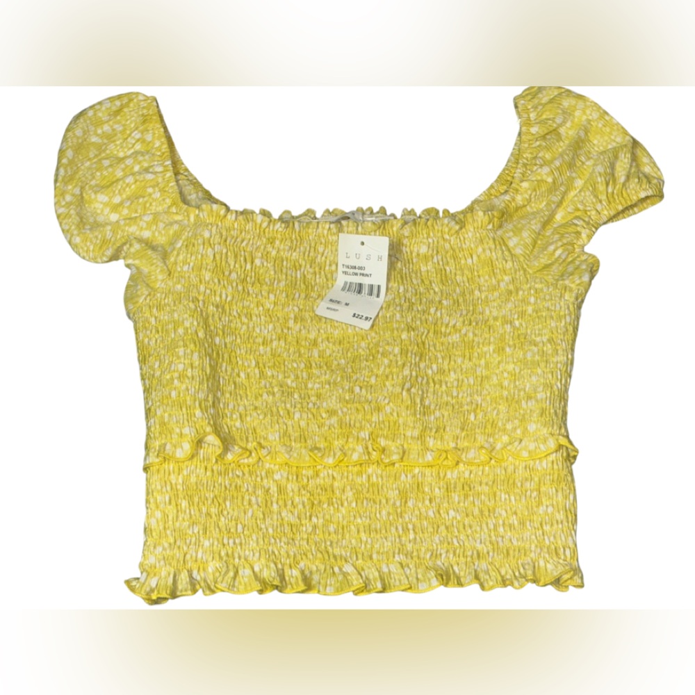 Lush Yellow Ruffled Smocked Top